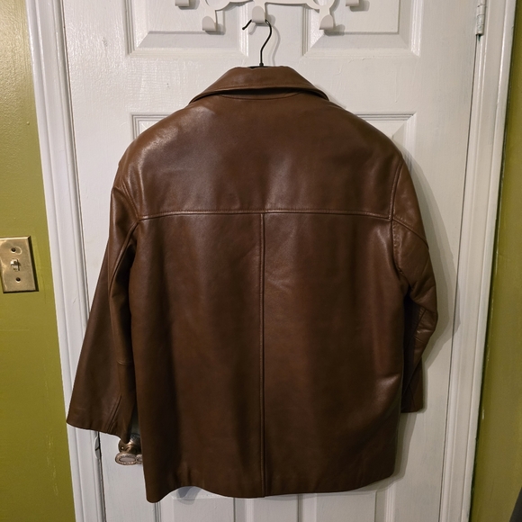 Men's Danier Brown Leather Jacket Size S - Picture 2 of 3